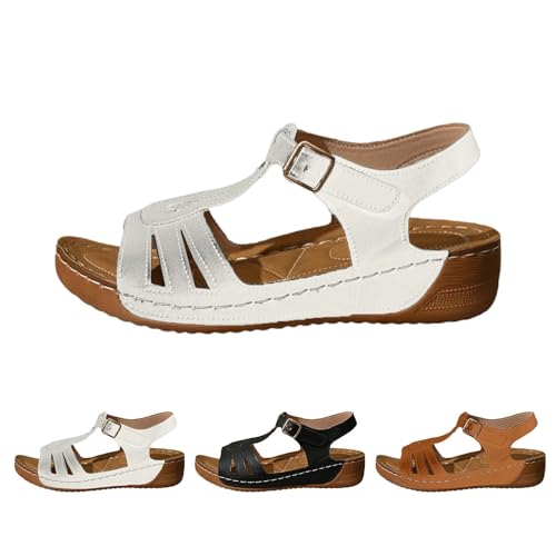 2025 Orthopädische Sportsandalen für Damen, Plateauschuhe, Sommerschuhe, bequem, elegant, Party, Mode, Keilsandalen, offener Zehenbereich, atmungsaktiv, flexibel, Strand, Trekking, Wandern, A12, 41 EU von Lanunlly