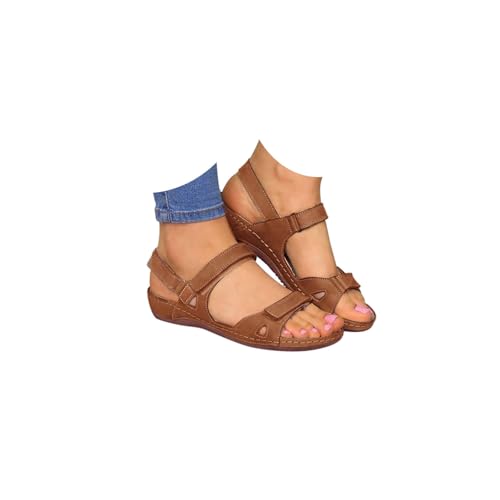 2025 Orthopädische Sportsandalen für Damen, Plateauschuhe, Sommerschuhe, bequem, elegant, Party, Mode, Keilsandalen, offener Zehenbereich, atmungsaktiv, flexibel, Strand, Trekking, Wandern, A17, 42 EU von Lanunlly