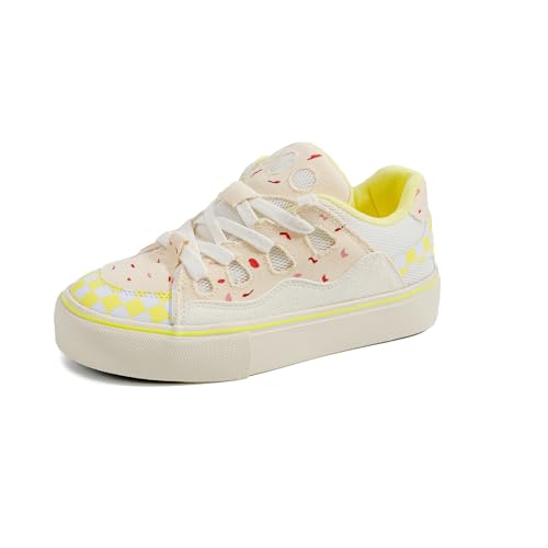 Lanverth Damen Low Top Plateauschuhe Colourful Anti-Rutsch Sohle mit Atmungsaktivem Mesh, Y2K Bequem für Freizeit 9339 Weiß Gelb EU 38 Lanverth Damen Low Top Plateauschuhe Colourful Anti-Rutsch Sohle mit Atmungsaktivem Mesh, Y2K Bequem für Freizeit 9339 Weiß Gelb EU 38 von Lanverth