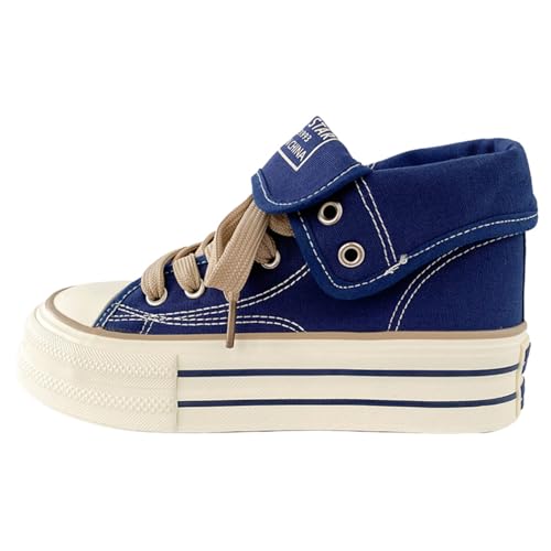 Lanverth Damensneaker High Top Chunky Plateau - Atmungsaktive Canvas Schuhe für Campus Style & Casual 21 Blau Größe 39 Lanverth Damensneaker High Top Chunky Plateau - Atmungsaktive Canvas Schuhe für Campus Style & Casual 21 Blau Größe 39 von Lanverth