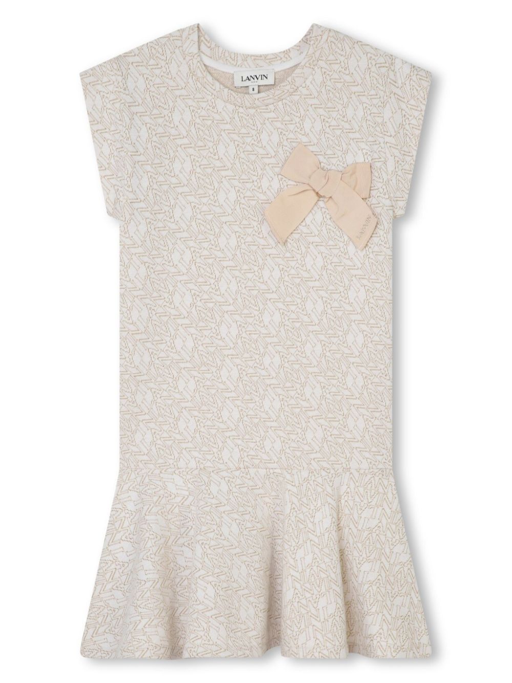 Lanvin Enfant Ausgestelltes Kleid mit Logo-Print - Nude von Lanvin Enfant