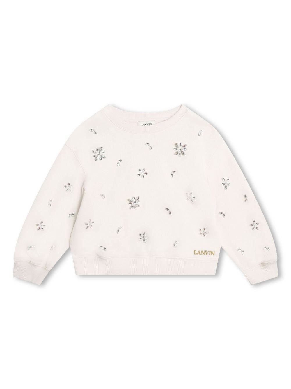 Lanvin Enfant Sweatshirt mit Kristallen - Nude von Lanvin Enfant