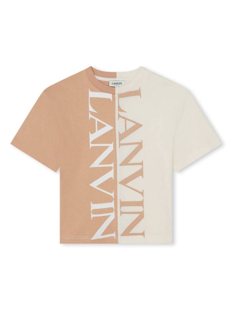 Lanvin Enfant T-Shirt in Colour-Block-Optik - Nude von Lanvin Enfant