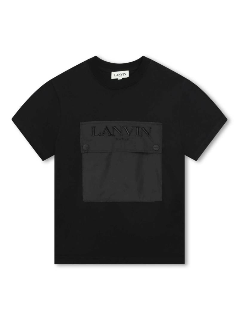 Lanvin Enfant Besticktes T-Shirt aus Bio-Baumwolle - Schwarz von Lanvin Enfant