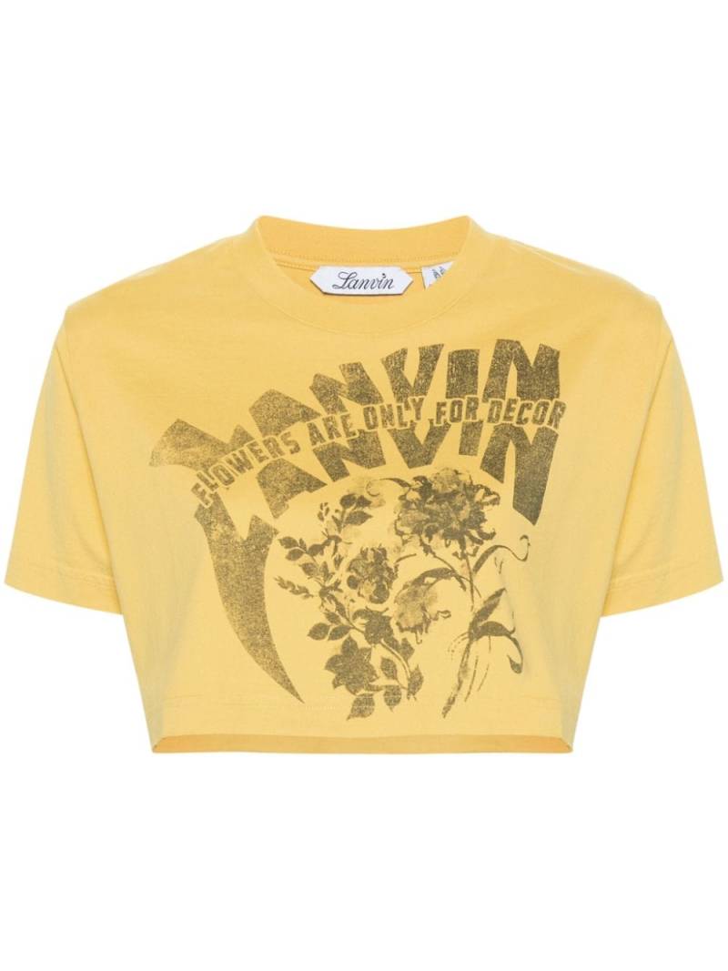 Lanvin x Future Cropped-T-Shirt mit Blumen-Print - Gelb von Lanvin