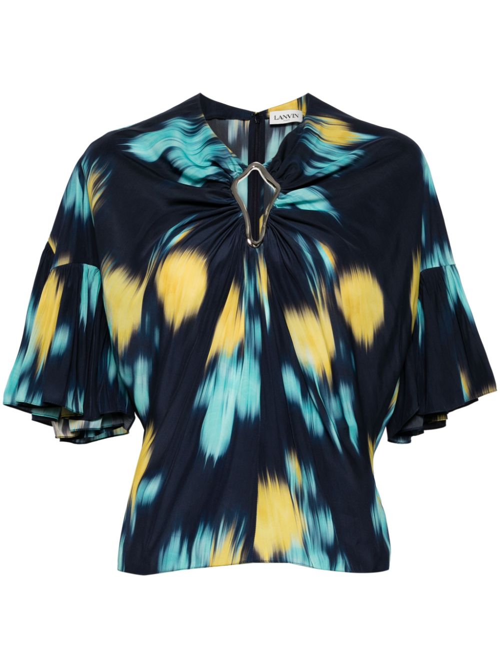 Lanvin Gerüschte Bluse mit Blumen-Print - Mehrfarbig von Lanvin