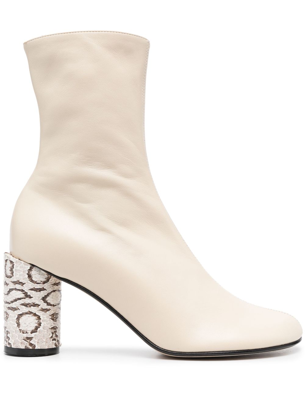 Lanvin Stiefeletten mit Schlangen-Effekt - Nude von Lanvin