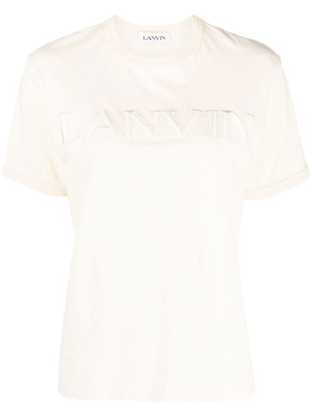 Lanvin T-Shirt mit Logo-Stickerei - Nude von Lanvin