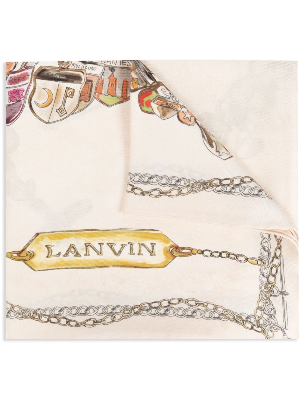 Lanvin Seidenschal mit Illustration-Print - Nude von Lanvin