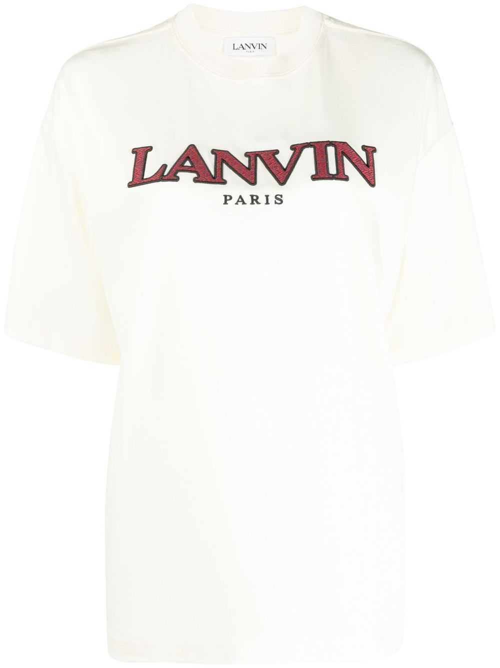 Lanvin T-Shirt mit Logo-Stickerei - Nude von Lanvin