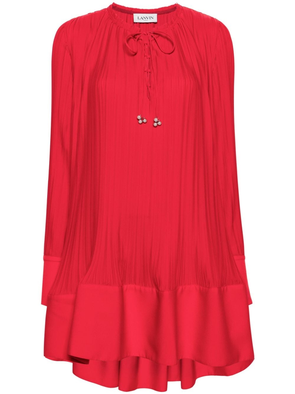 Lanvin Plissiertes Krepp-Minikleid - Rot von Lanvin