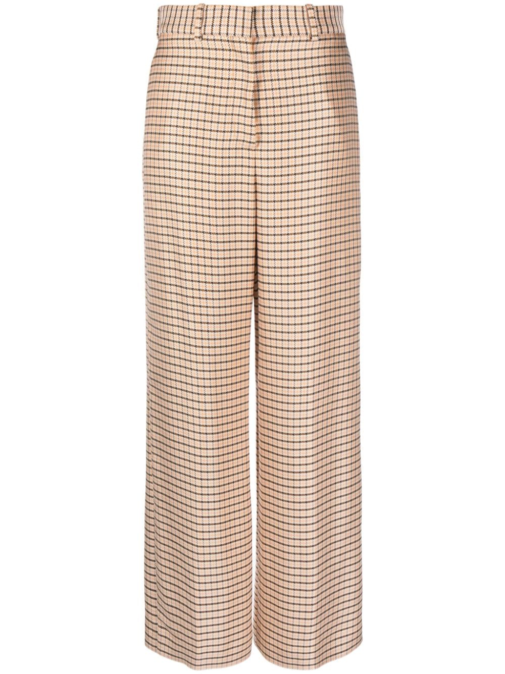 Lanvin Weite Hose mit Check - Orange von Lanvin