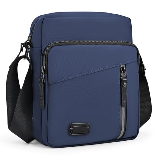 Lanvixo Umhängetasche Schultertasche Herren Herrentasche Messenger Bag mit Multi Tasche Wasserdichte Handytasche Shulder Bag für Tägliches Leben, Business Arbeit, Reise, Blau von Lanvixo