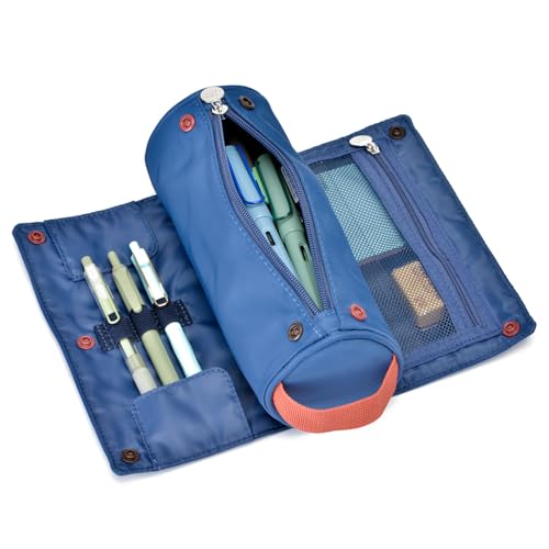 Lanxivi Federmäppchen mit großem Fassungsvermögen, aufrollbares Design, multifunktionaler Stifthalter, Schreibwaren-Stifttasche für Teenager, Mädchen und Jungen, Camping-Stil, Dunkelblau Lanxivi Federmäppchen mit großem Fassungsvermögen, aufrollbares Design, multifunktionaler Stifthalter, Schreibwaren-Stifttasche für Teenager, Mädchen und Jungen, Camping-Stil, Dunkelblau von Lanxivi