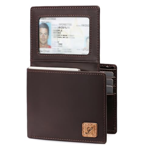 Lanyani RFID-Brieftaschen Bifold Simple, ZB-Braun, Small, Minimalistisch von Lanyani