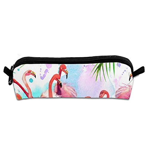 Federmäppchen mit Reißverschluss und Flamingo- und Palmblättern, Reißverschluss, für Bürobedarf, Federmäppchen, Großpackung für Kinder, Reisezubehör, Schreibwaren von Lanyanlei