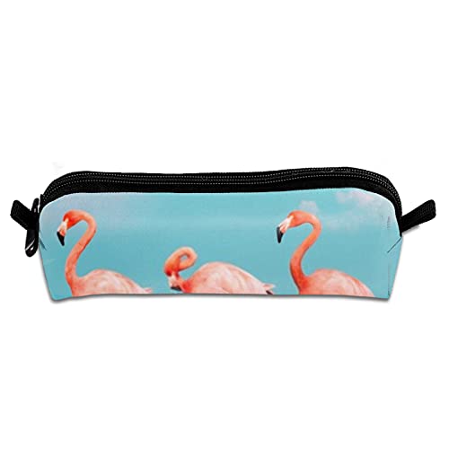 Flamingos stehend in durchsichtigem blauem Meer Reißverschluss Bleistifttasche mit Reißverschluss, Aktentasche für Bürobedarf, Federmäppchen, Großpackung Kinder, Reisezubehör, Schreibwaren von Lanyanlei