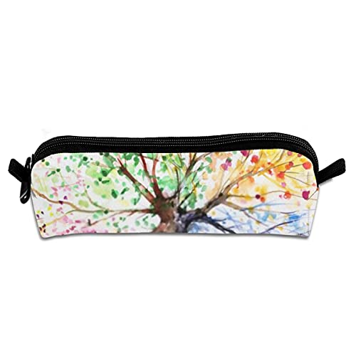 Rainbow Season Tree Zipper Pencil Pouch, Zipper File Bag Pen Case, for Office Supplies, Pencil Cases Bulk Kids, Travel Accessories Stationery von Lanyanlei