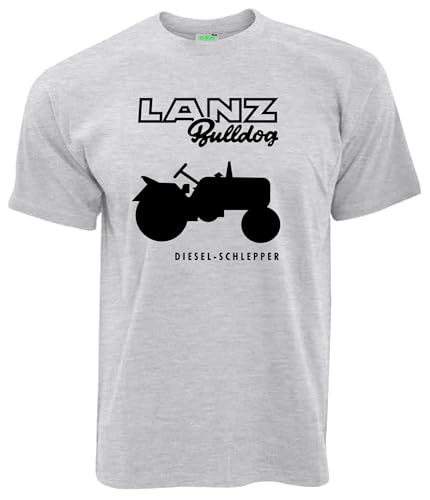 Lanz Bulldog T-Shirt Diesel Schlepper Oldtimer-Motiv Herrenshirt Kurzarm Rundkragen Brustdruck | Ashgrau | Größe L Lanz Bulldog T-Shirt Diesel Schlepper Oldtimer-Motiv Herrenshirt Kurzarm Rundkragen Brustdruck | Ashgrau | Größe L von Lanz Bulldog