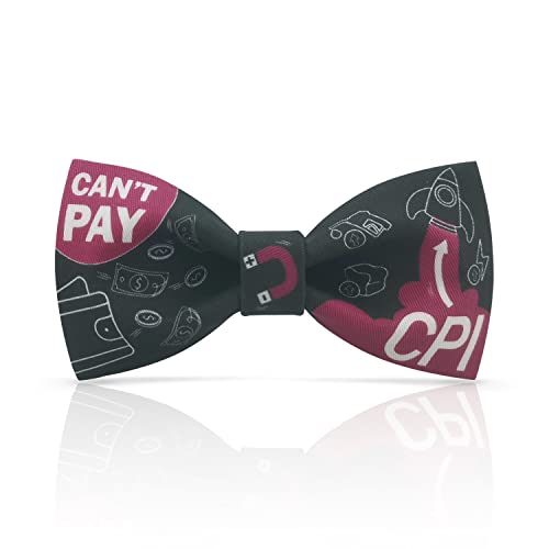 Lanzonia Fliege Herren Lustig CPI Inflation Muster Fliegen für Männer Besonders Lustige Gemustert Speziell Designfliege von Lanzonia