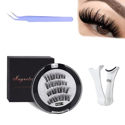 Magnetische Wimpern 3D Magnetische Wimpern Natürlicher Look Magnetische Wimpern ohne Eyeliner Natürliche magnetische Wimpern Wispy Magnetische Wimpern mit Applikator Magnetische Wimpern (Color : 1pcs von LaoSShu