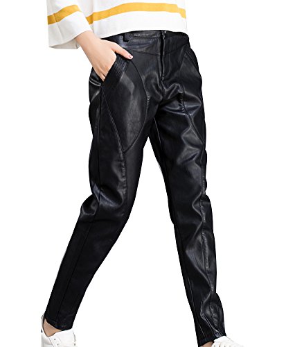 Bequeme Damenhosen PU Leder Haremshose Baggy Hose Pantyhose Freizeithose Leggins Lässige Weite Hosen L Schwarz Bequeme Damenhosen PU Leder Haremshose Baggy Hose Pantyhose Freizeithose Leggins Lässige Weite Hosen L Schwarz von LaoZan