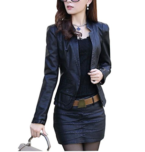 Damen Kurz Bikerjacke Motorradjacke Kunstlederjacke Übergangsjacke und Rock M Schwarz Damen Kurz Bikerjacke Motorradjacke Kunstlederjacke Übergangsjacke und Rock M Schwarz von LaoZan