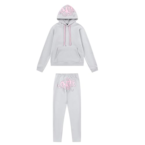 LaoZan 2-teiliges Hoodie Trainingsanzug Outfit Kapuzenpulli und Sweatpants Syna World Jogginganzug Jogginghosen Y2K Hip Hop Streetwear Unisex Freizeitanzug von LaoZan