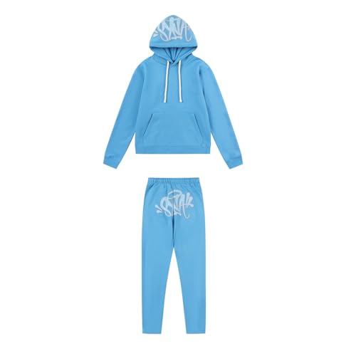 LaoZan 2-teiliges Hoodie Trainingsanzug Outfit Kapuzenpulli und Sweatpants Syna World Jogginganzug Jogginghosen Y2K Hip Hop Streetwear Unisex Freizeitanzug von LaoZan