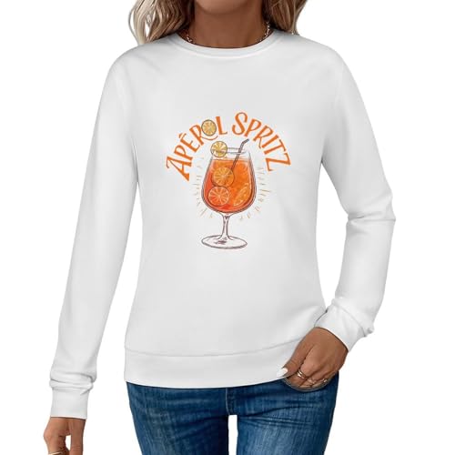 LaoZan Freizeit Damen Lässiger Pullover Aperol Spritz und Cocktail Fans Pulloverpullover Frühlings- und Herbstmodelle von LaoZan