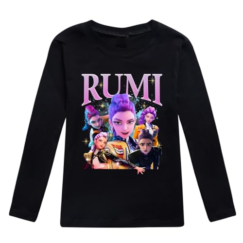 LaoZan KPop Demon Kinder Langarmshirt | 12 Farben | 100% Baumwolle | Passend für 100-170cm Jungen & Mädchen von LaoZan