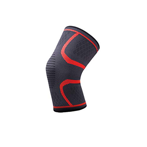 LaoZan Kniebandage Sport Kniestütze für Kompression Knieschoner Rutschfest Atmungsaktiv Bandage Knie für Basketball Volleyball Laufen Wandern (Rot,XL) von LaoZan