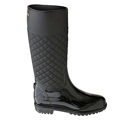 LaoZan Langschaft Gummistiefel Modisch Komfortables und Schönes für Herbst und Winter - Schwarz - 38?Fußlänge 23.1-23.5 cm von LaoZan