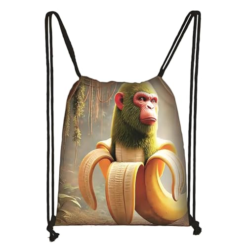 LaoZan Tung Tung Tung Sahur Turnbeutel Wasserdichter – Sportbeutel für Kinder & Erwachsene, Trendige Animation Design für Schule/Sport/Strand von LaoZan