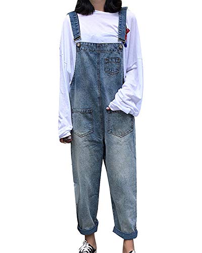 Damen Hohe Taille Jeans Latzhose Overall Boyfriend Denim Baggy Hosen Hellblau L Damen Hohe Taille Jeans Latzhose Overall Boyfriend Denim Baggy Hosen Hellblau L von LaoZanA