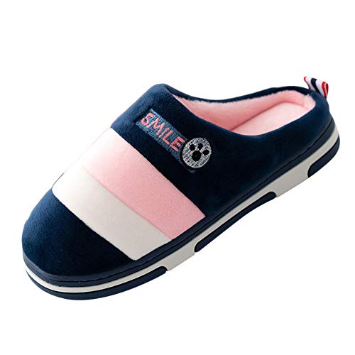 LaoZanA Damen/Herren Hausschuhe Pantoffeln Plüsch Wärme Hüttenschuhe Weiche Kuschelige Home Rutschfeste Slippers Pink 39 EU von LaoZanA