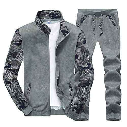 LaoZanA Herren Herbst Winter Tarnung Jogginganzug Trainingsanzug Sportanzug Freizeitjacke & Hose Dunkelgrau 3XL LaoZanA Herren Herbst Winter Tarnung Jogginganzug Trainingsanzug Sportanzug Freizeitjacke & Hose Dunkelgrau 3XL von LaoZanA