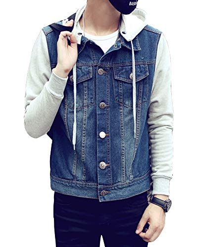 LaoZanA Herren Jeansjacke Kapuzenjacke Slim Denim Jacke Mantel Mit Abnehmbar Kapuze Blau 3XL LaoZanA Herren Jeansjacke Kapuzenjacke Slim Denim Jacke Mantel Mit Abnehmbar Kapuze Blau 3XL von LaoZanA