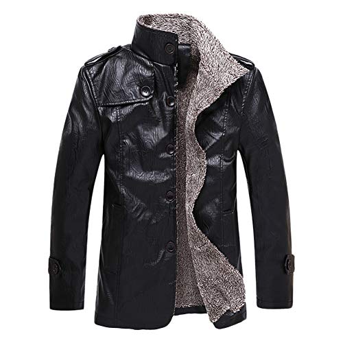 LaoZanA Herren Lederjacke Winter Stehkragen Fliegerjacke Bikerjacke Kunstlederjacke Frühling Herbst Mantel Schwarz 7XL LaoZanA Herren Lederjacke Winter Stehkragen Fliegerjacke Bikerjacke Kunstlederjacke Frühling Herbst Mantel Schwarz 7XL von LaoZanA