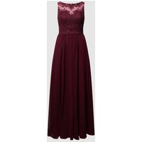 Laona Abendkleid mit Ziersteinen und floralen Stickereien in Bordeaux, Größe XL von Laona