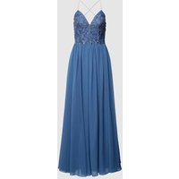 Laona Abendkleid mit Paisley-Dessin in Blau, Größe 36 von Laona