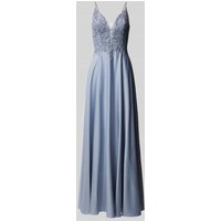 Laona Abendkleid mit Spitzenbesatz in Hellblau, Größe 32 von Laona