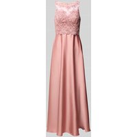 Laona Abendkleid mit Spitzenbesatz in Rose, Größe 32 von Laona