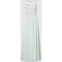 Laona Abendkleid mit Ziersteinen und floralen Stickereien in Mint, Größe 32 von Laona