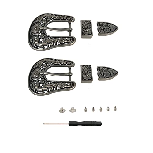 2 Set Belt Buckle Gürtelschnallen Metall für Wechselgürtel 25mm DIY Gürtelschnalle als Ersatz für Ledergürtel Wechselgürtel Damen Herren Belt Frauen Männer Oldschool Rockabilly Metall Gothic Rock von Laonainai