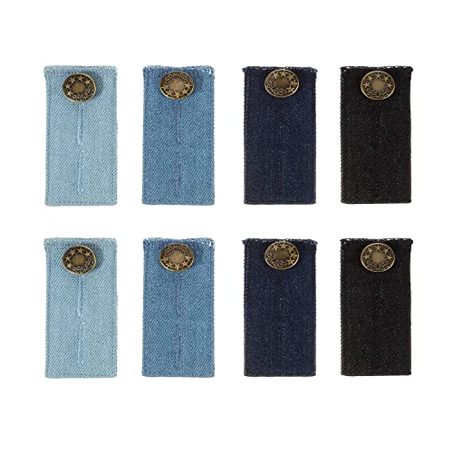 Laonainai 8 PCS Hosen Erweiterung hosenbunderweiterung Damen Knopf Extender Set für Jeanshosen Hosen Erweiterung Hosenerweiterung in Jeans Optik bundverlängerung Hosen (4 Farbe) von Laonainai