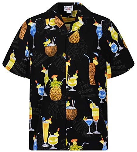 P.L.A. PLA Original Hawaiihemd Cocktail Allover, Schwarz, XXL von Lapa