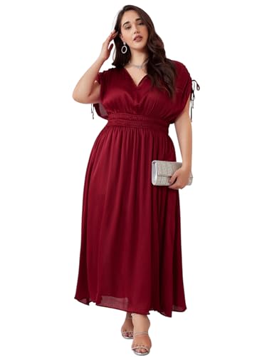 LapaPlus Abendkleid in Übergröße für Damen – 2025 Frühlings-Plissee-Satinkleid, Cocktailparty-Maxikleid, Abendkleid von LapaPlus