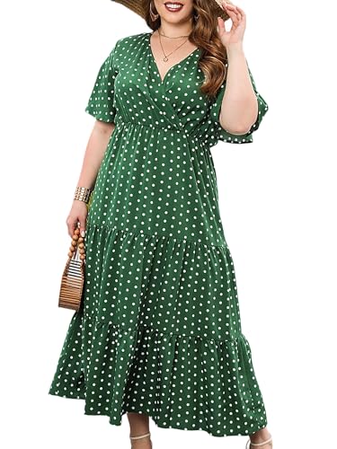 LapaPlus Damen Große Größen Boho Sommer Maxi Kleid - 2025 Locker Strandkleid lässigkleid Lange Partykleid Urlaubkleid Freizeit von LapaPlus