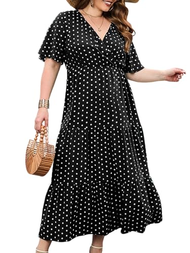 LapaPlus Damen Große Größen Boho Sommer Maxi Kleid - 2025 Locker Strandkleid lässigkleid Lange Partykleid Urlaubkleid Freizeit von LapaPlus